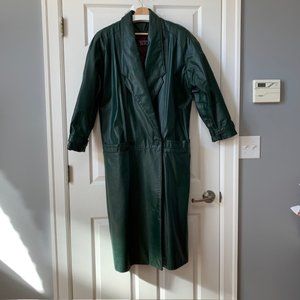 Vintage Long Leather Trench Coat SZ M